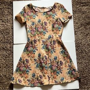 Collective Concepts Tapestry Mini Dress Zipper Back XS Lydia Martin